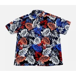 *NWT* Chubbies Mens (M) 4th of July Hawaiian Pullover Quarter Button Shirt